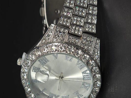 Reloj full iced tapa blanca