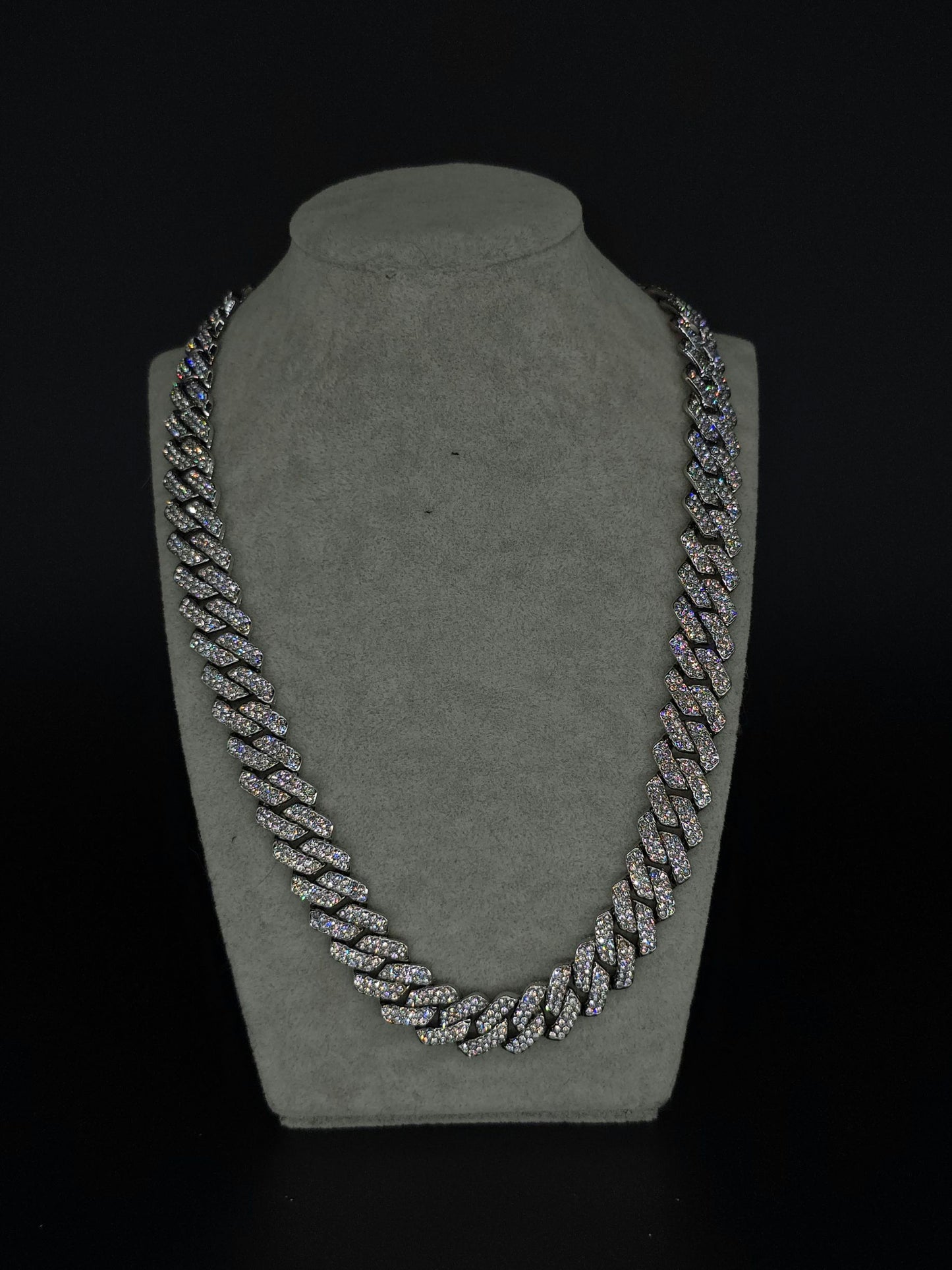 Cuban 12 mm color plata