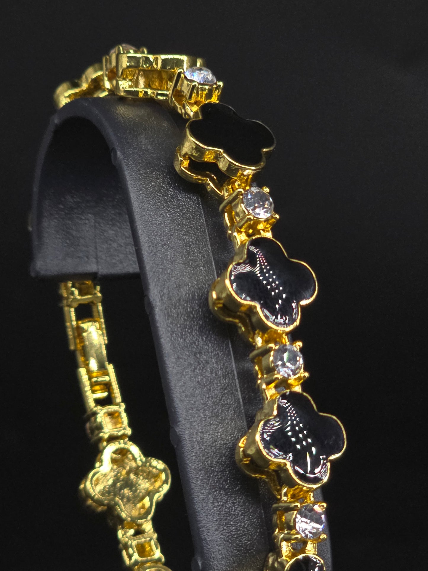 Pulsera tennis van clieft dorada