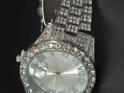 Reloj full iced tapa blanca