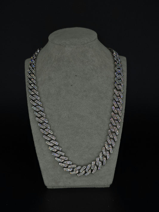 Cuban 12 mm color plata