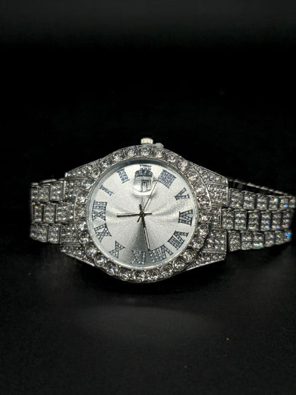 Reloj full iced tapa blanca