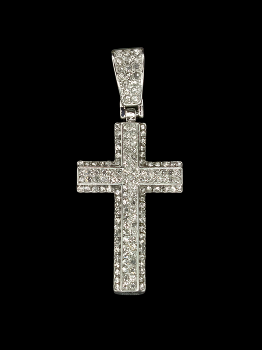 Dije de cruz silver iced out 🧊